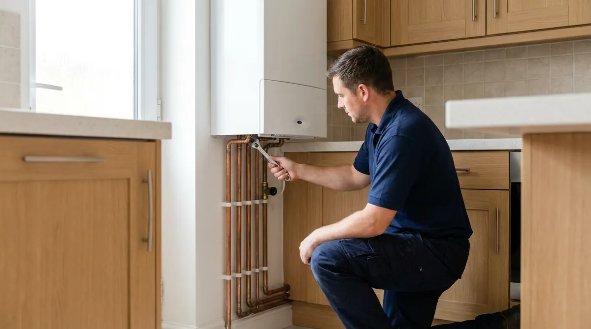 Boiler installation in a modern kitchen
